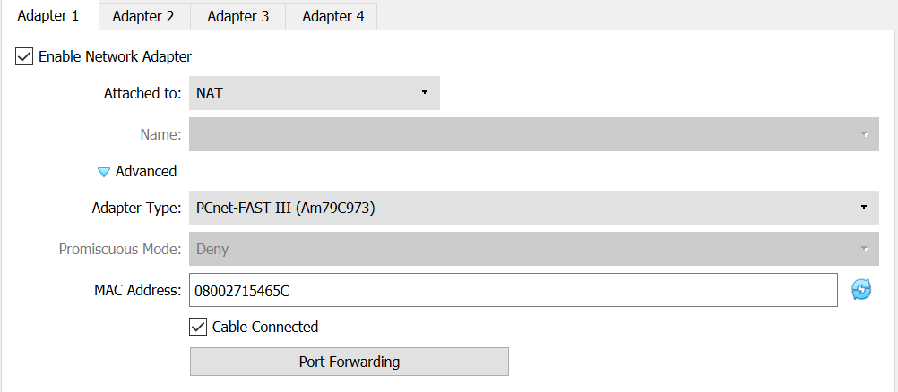 VirtualBox Network Adapter 1