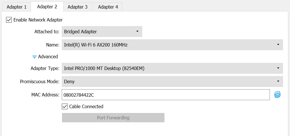 VirtualBox Network Adapter 2